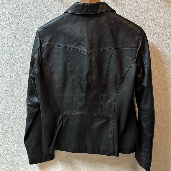 Y2K Wilson Leather black sleek jacket full zip - Picture 7 of 7